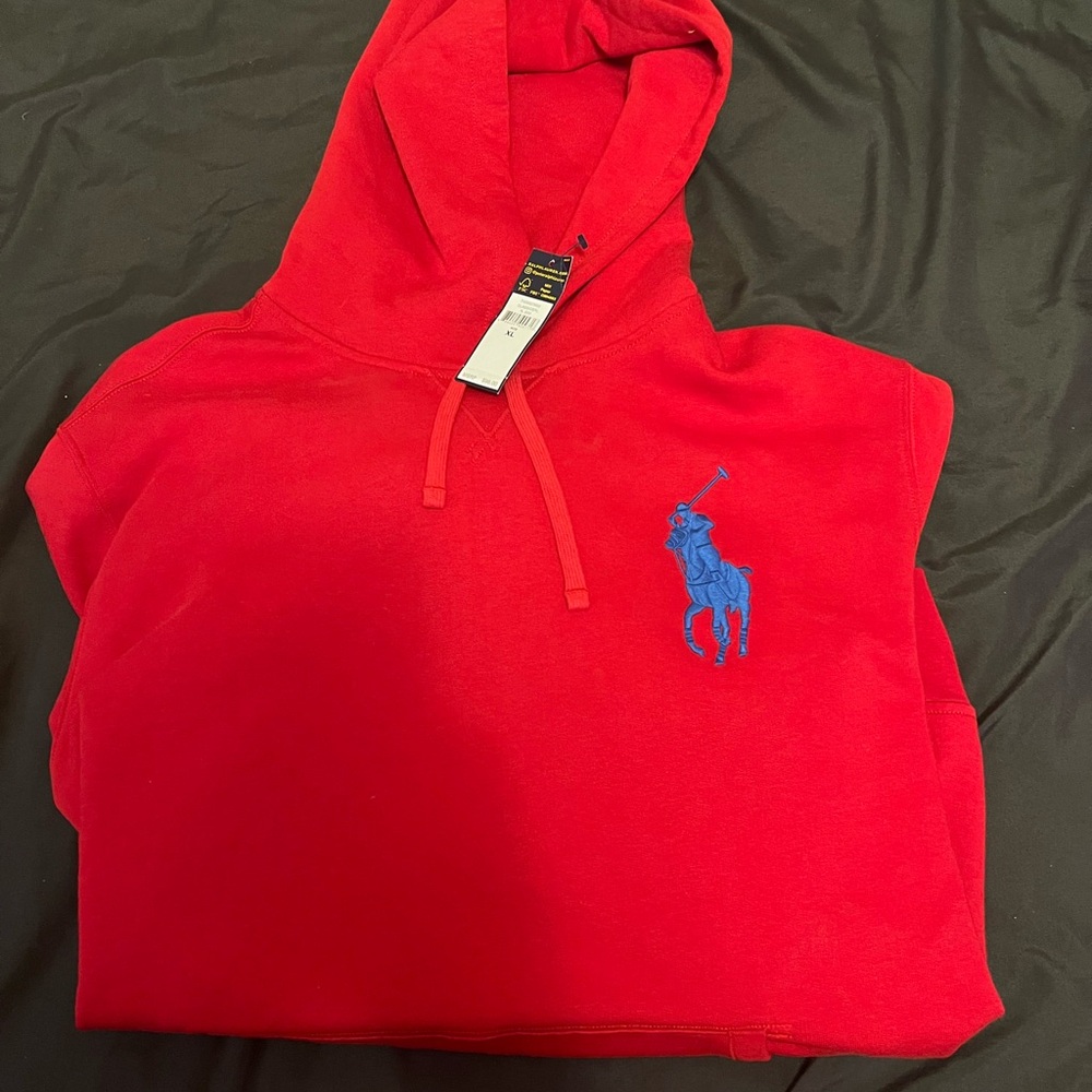 Brand New Authentic Red Polo Ralph Lauren Hoodie